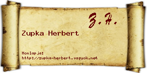 Zupka Herbert névjegykártya
